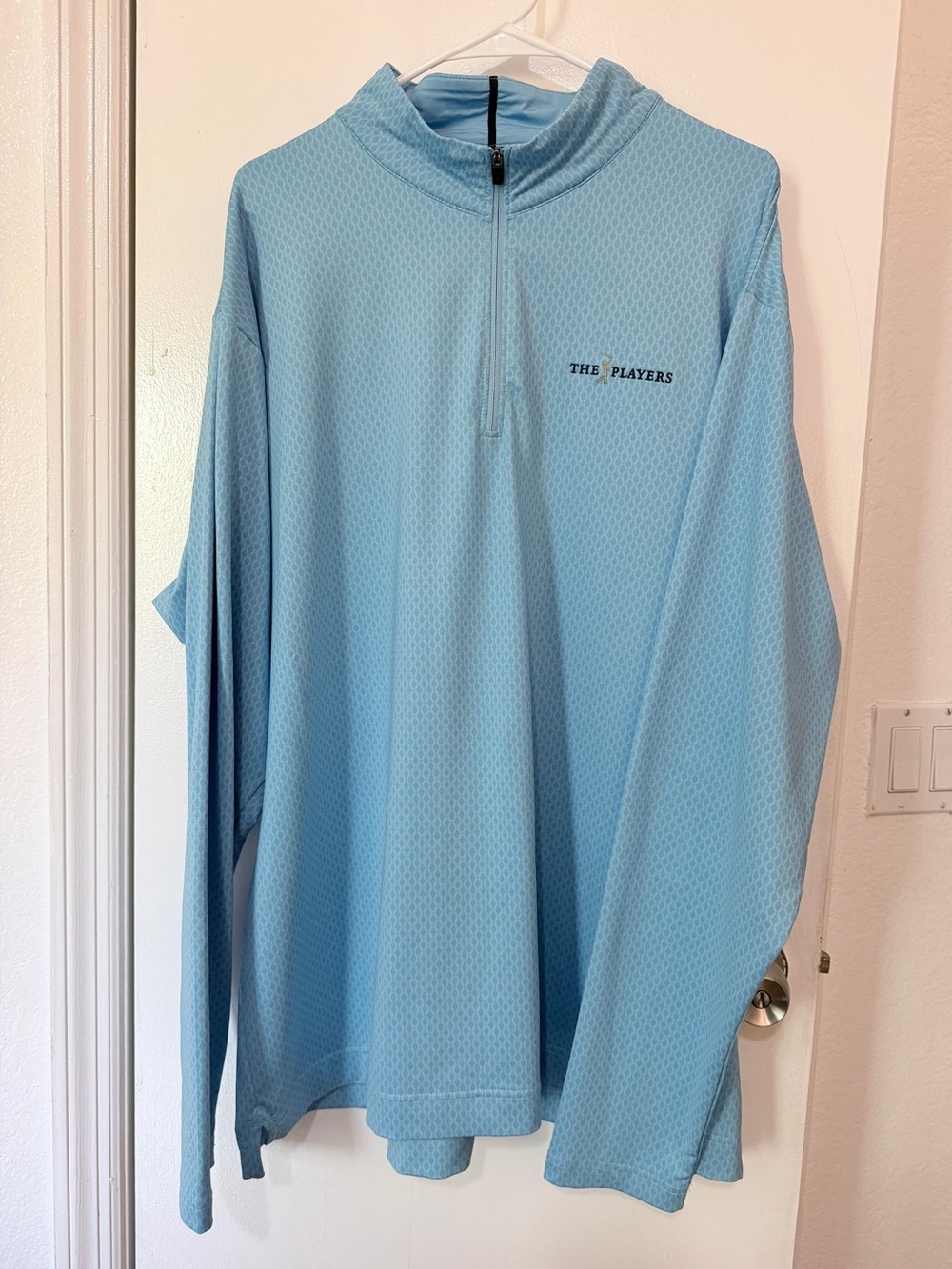 Men's Long Sleeve Quarter-Zip Pullover - Light Blue